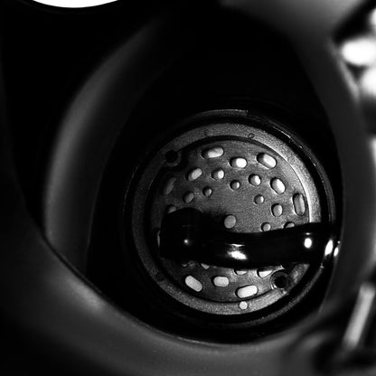 Israeli 4A1 CBRN gas mask interior close-up - mouthpiece and inner face seal detail