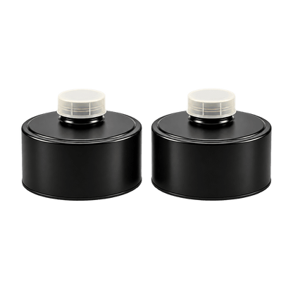 Israeli Civil Defense 40 mm NATO NBC filter 2-pack side view - easy breathing, factory-sealed, CBRN-rated