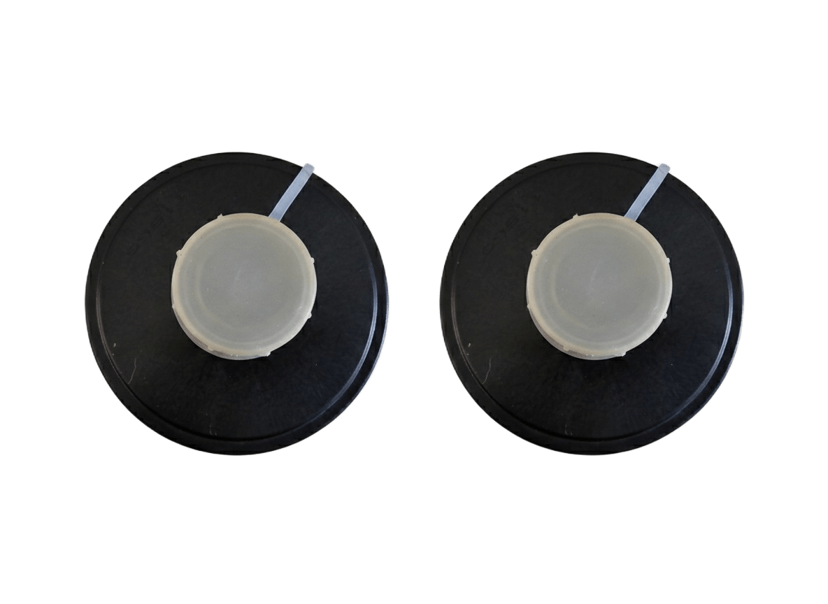 Israeli Civil Defense 40 mm NATO NBC filter 2-pack top view - factory-sealed, lightweight polymer canister