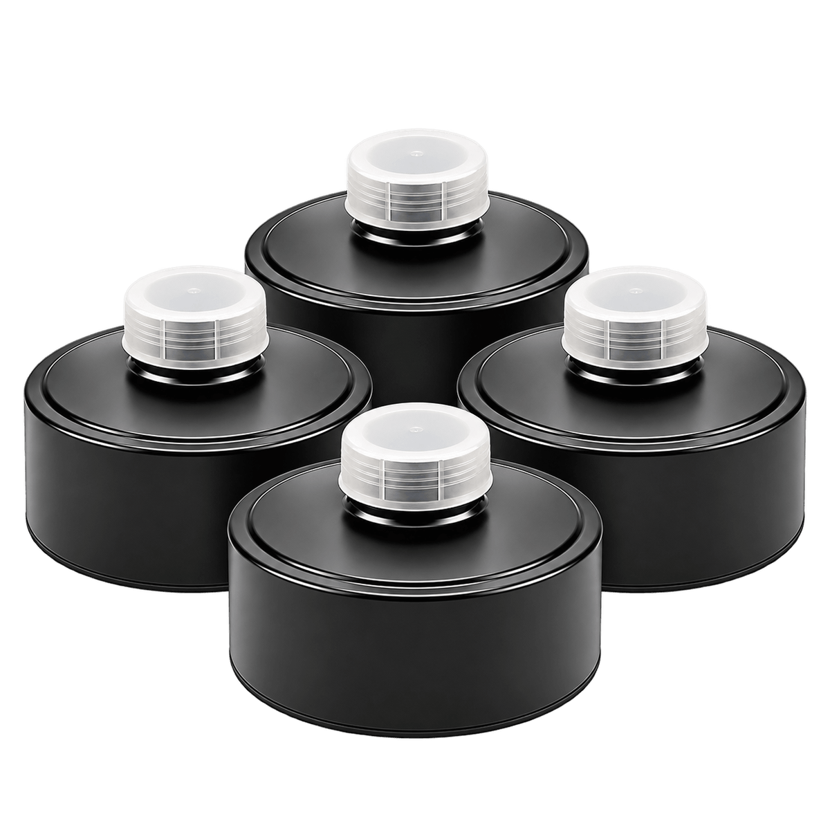 Israeli Civil Defense 40 mm NATO NBC filter 4-pack side view - easy breathing, factory-sealed, CBRN-rated