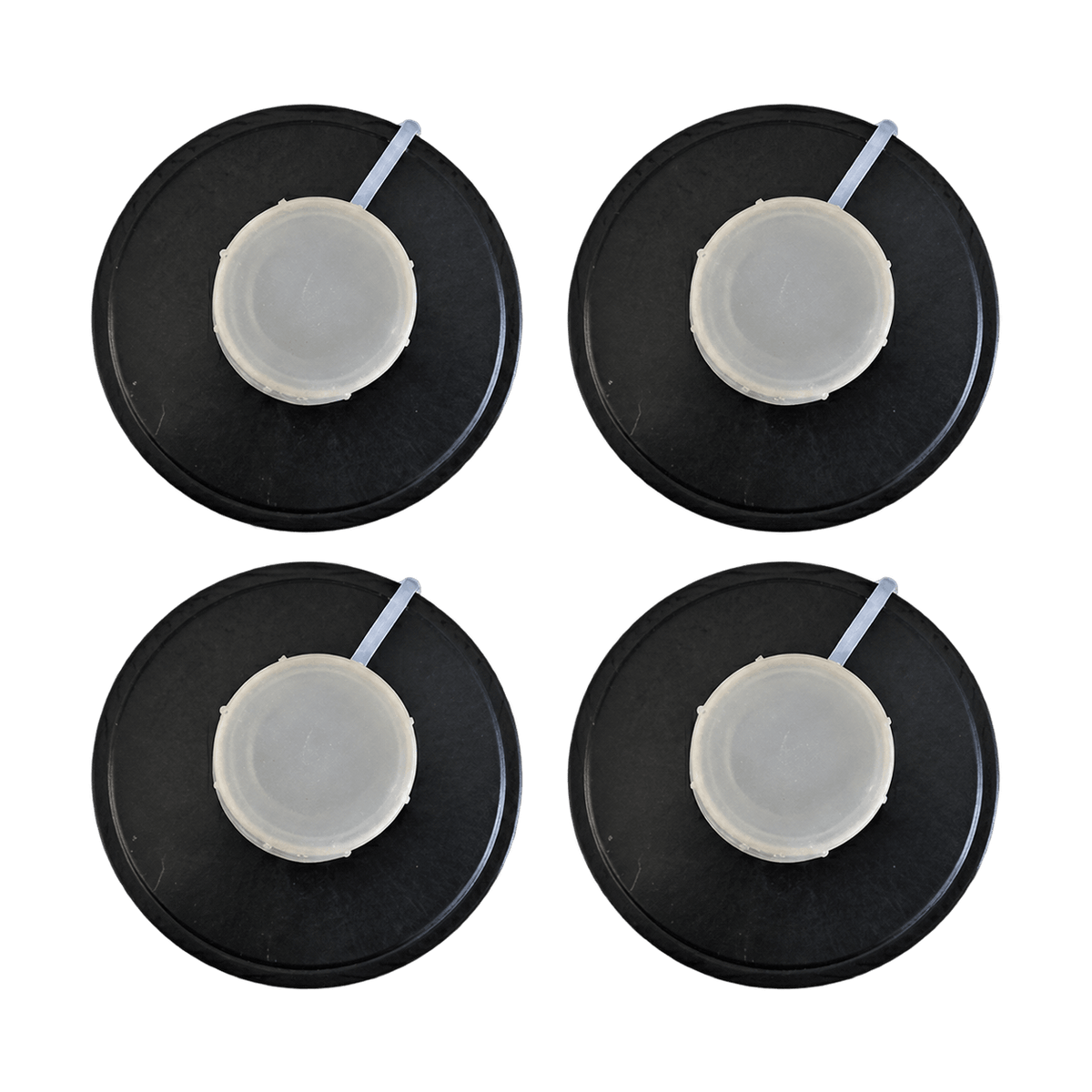 Israeli Civil Defense 40 mm NATO NBC filter 4-pack top view - factory-sealed, certified NATO thread, CBRN-rated