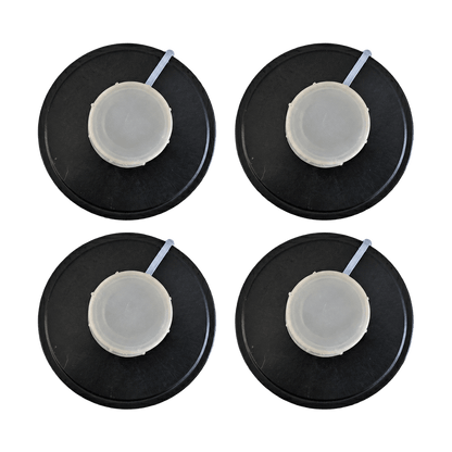 Israeli Civil Defense 40 mm NATO NBC filter 4-pack top view - factory-sealed, certified NATO thread, CBRN-rated