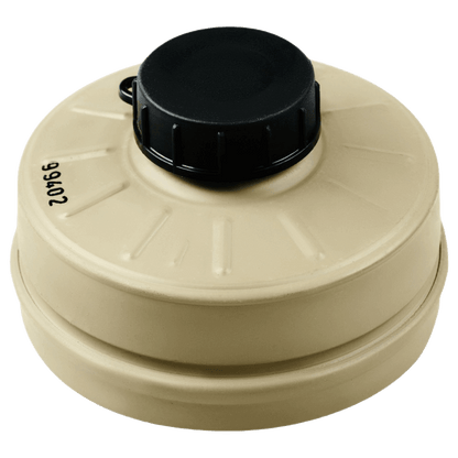 Israeli M80 40 mm NATO NBC filter, topside view - Shalon CBRN-rated, factory-sealed, EN 148-1 compatible
