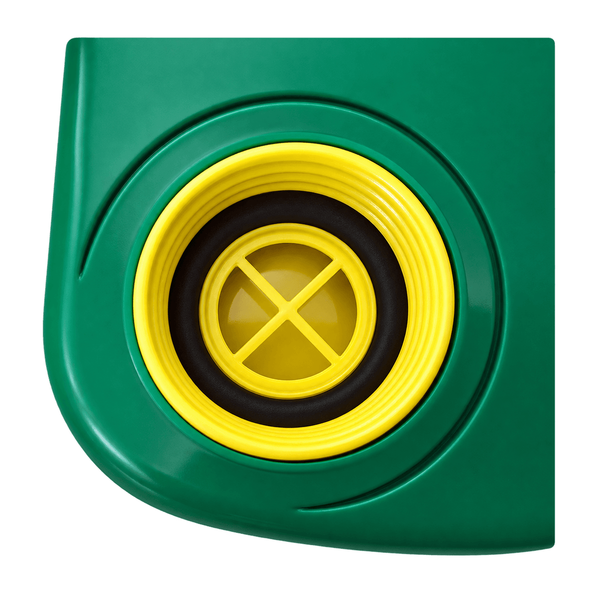 ONYX 45 PAPR blower 40mm NATO hose connection port close-up - thread where hose connects to powered air supply
