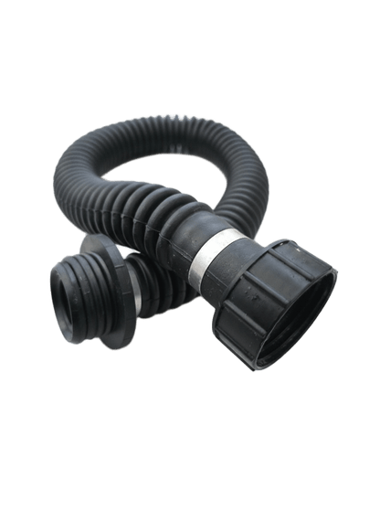 Supergum 40 mm NATO extension hose - both ends showing male and female connectors for gas masks, hoods and PAPR blowers