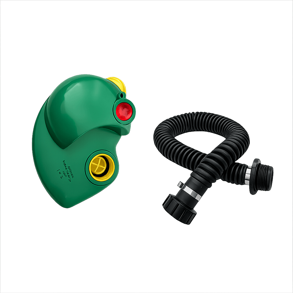 Supergum ONYX 45 LPM PAPR blower with 40mm NATO thread extension hose - Israeli CBRN powered air supply
