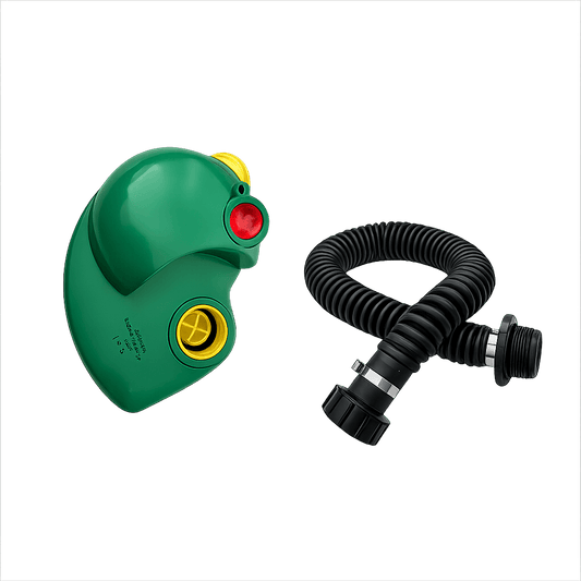 Supergum ONYX 45 LPM PAPR blower with 40mm NATO thread extension hose - Israeli CBRN powered air supply
